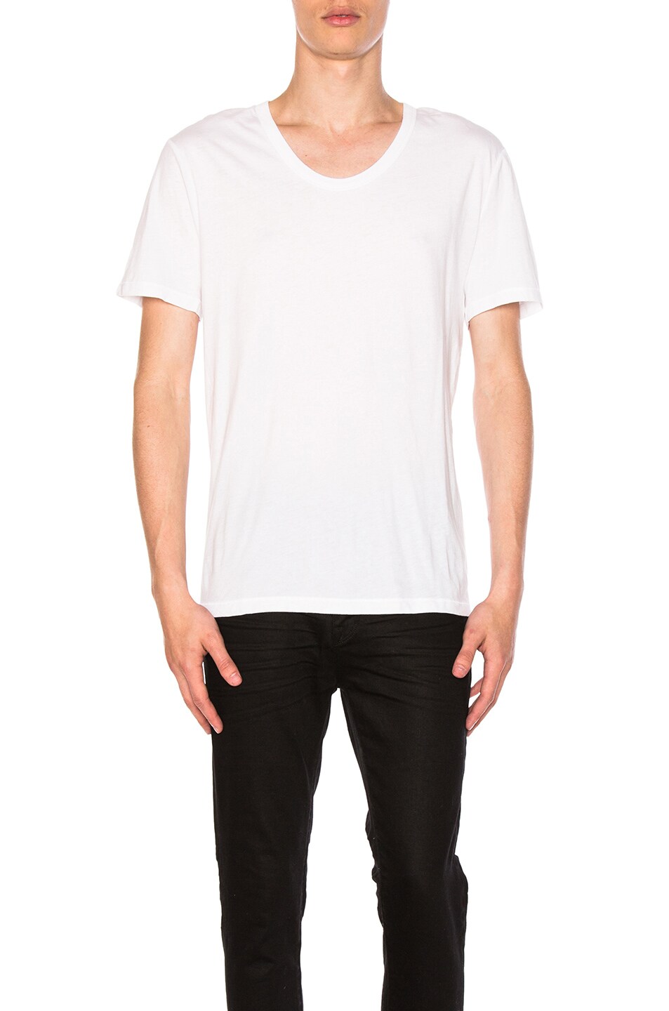 Image 1 of Alexander Wang Classic Low Neck Tee in White