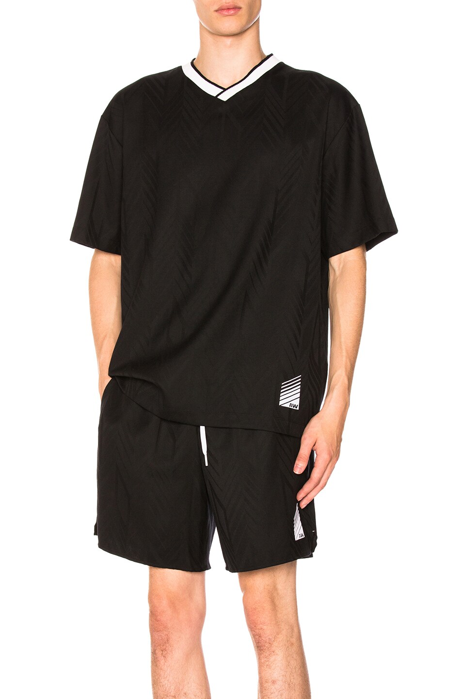 Image 1 of Alexander Wang Custom Wool Jacquard Soccer Polo in Black