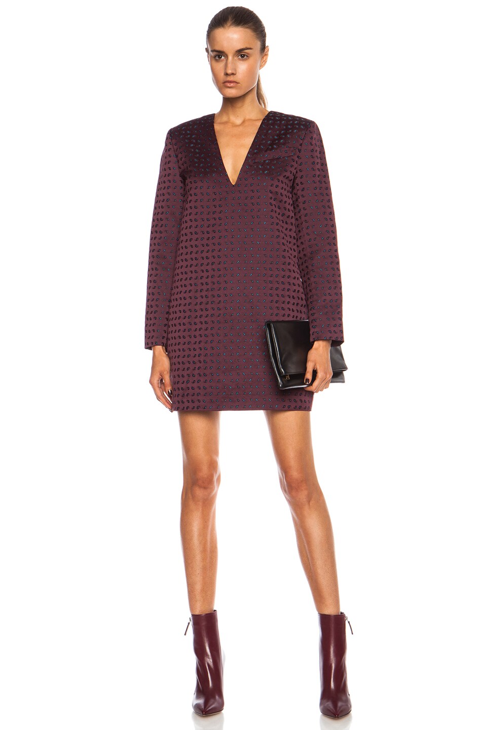 Image 1 of Alexander Wang Micro Paisley Tunic Silk-Blend Dress in Stardust