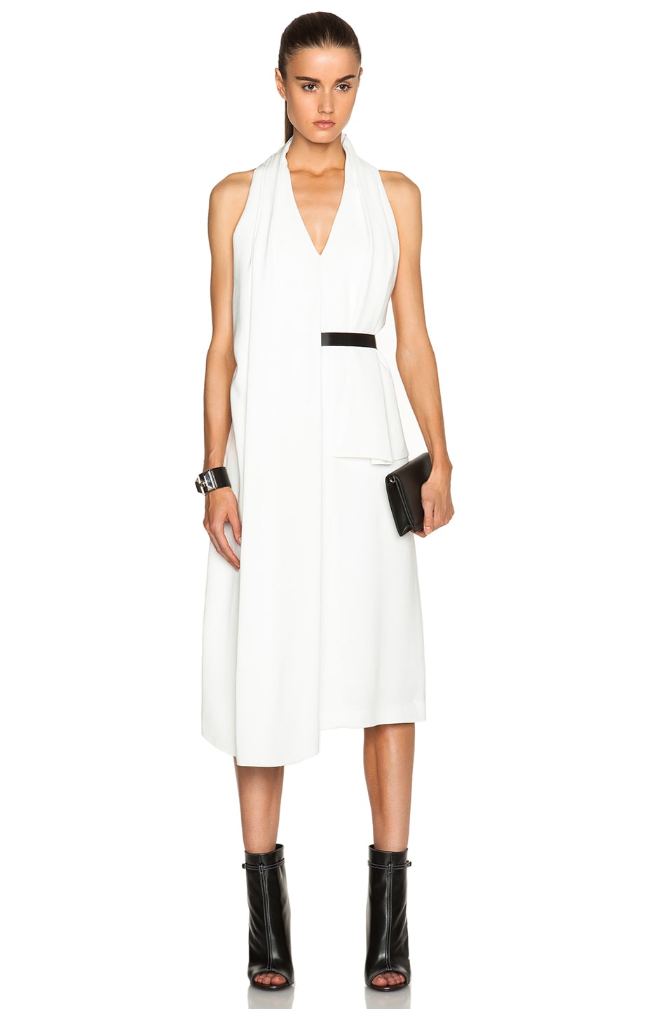 Image 1 of Alexander Wang Wrap Scarf Dress with Belt in Eggshell