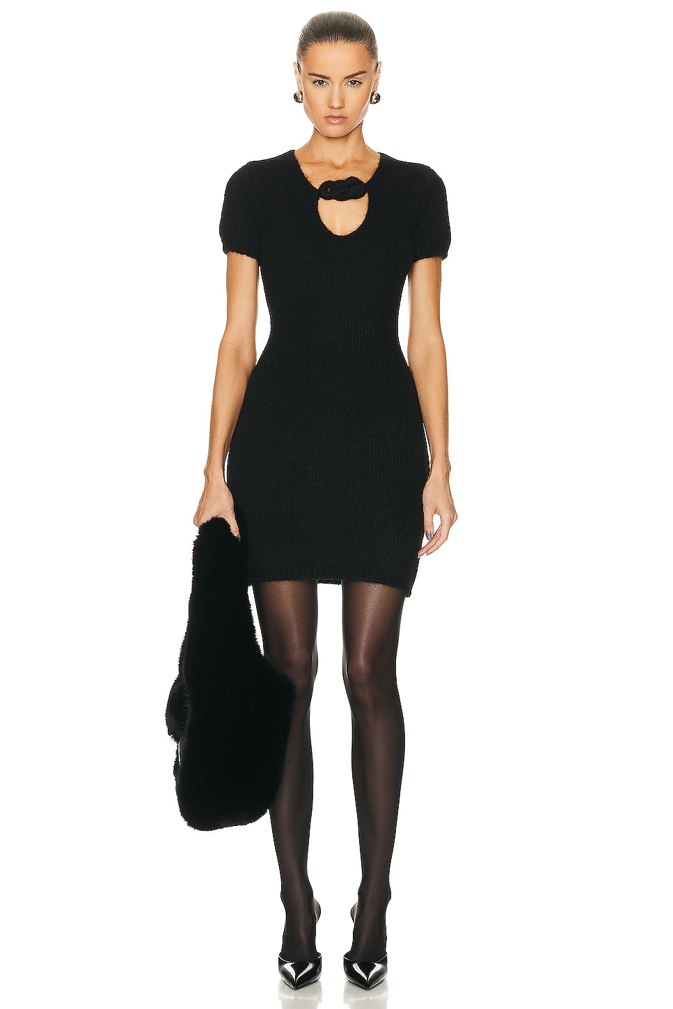 Image 1 of Alexander Wang Short Sleeve Mini Dress in Black