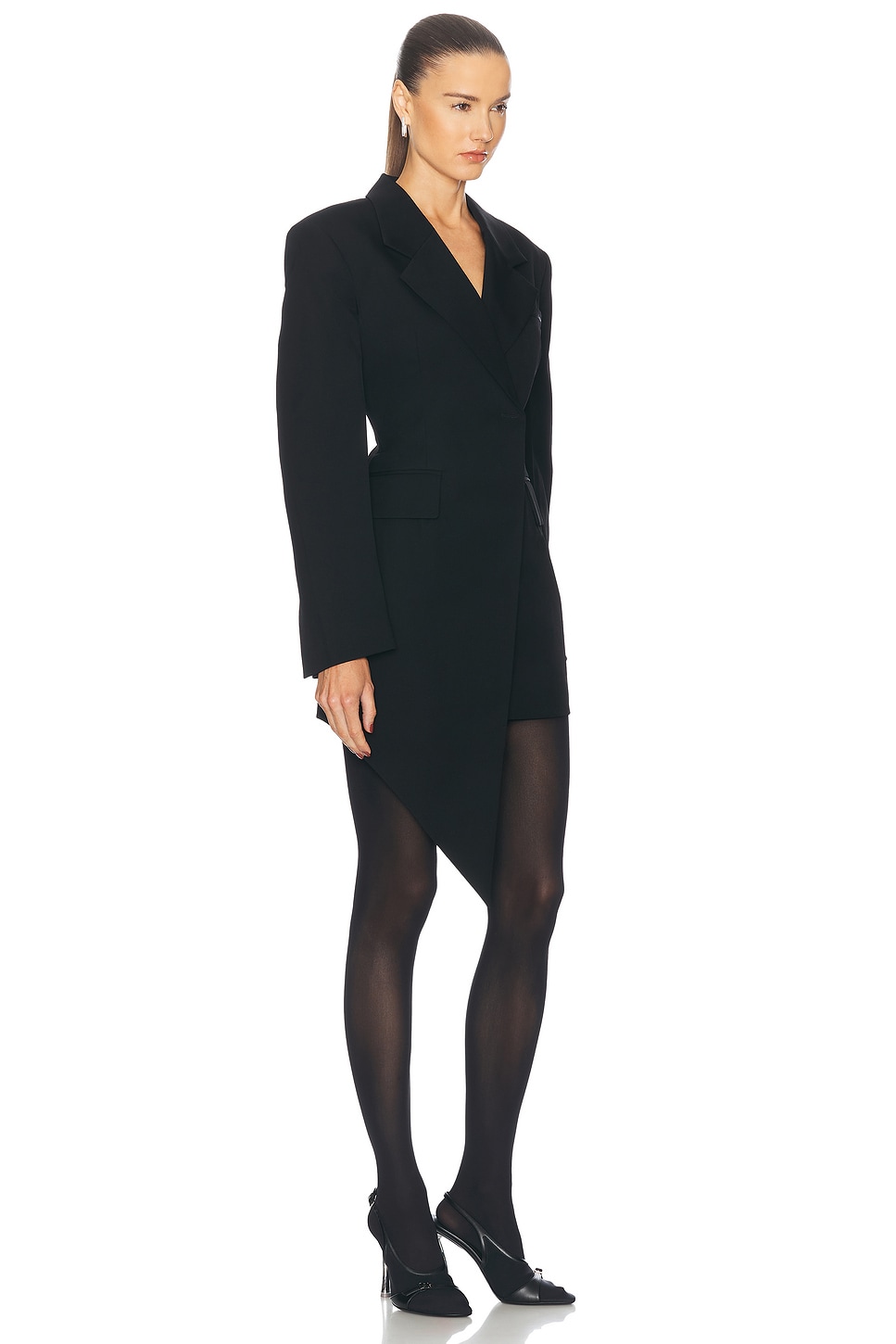 Shop Alexander Wang Asymmetric Blazer Dress In Black