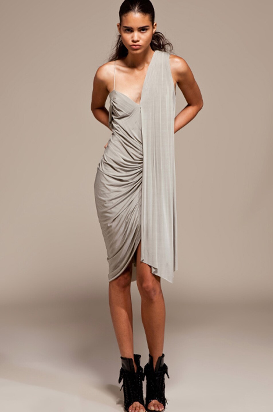 Image 1 of Alexander Wang Drapey Tank Dress in Cement