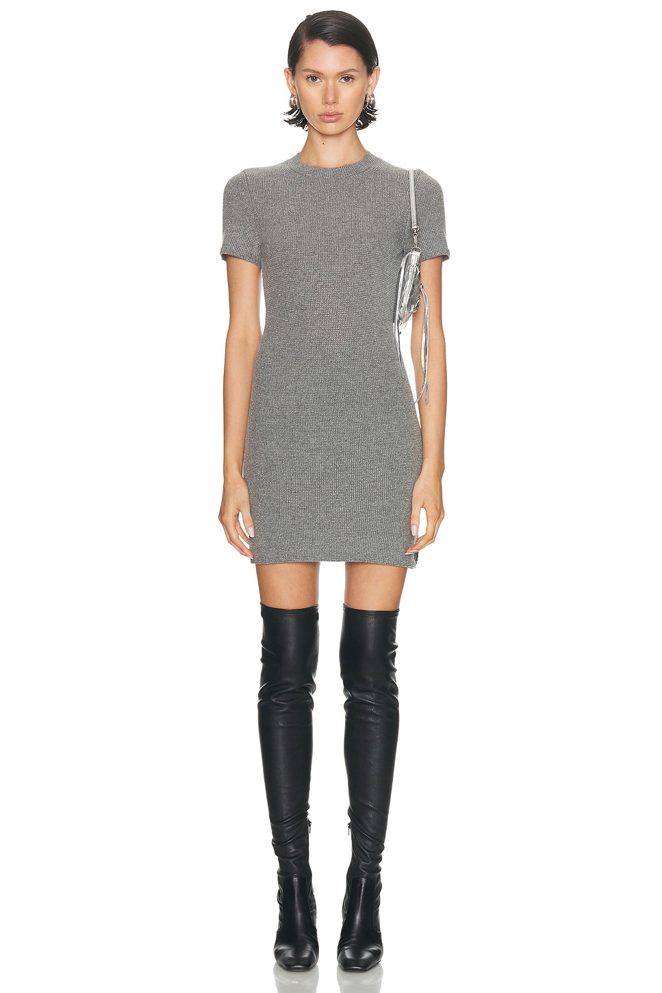 Image 1 of Alexander Wang Hotfix Crewneck Dress in Heather Grey