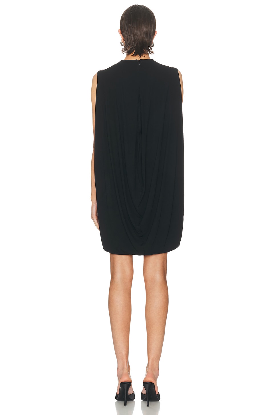 Image 3 of Alexander Wang Fitted Draped Back Mini Dress in Black