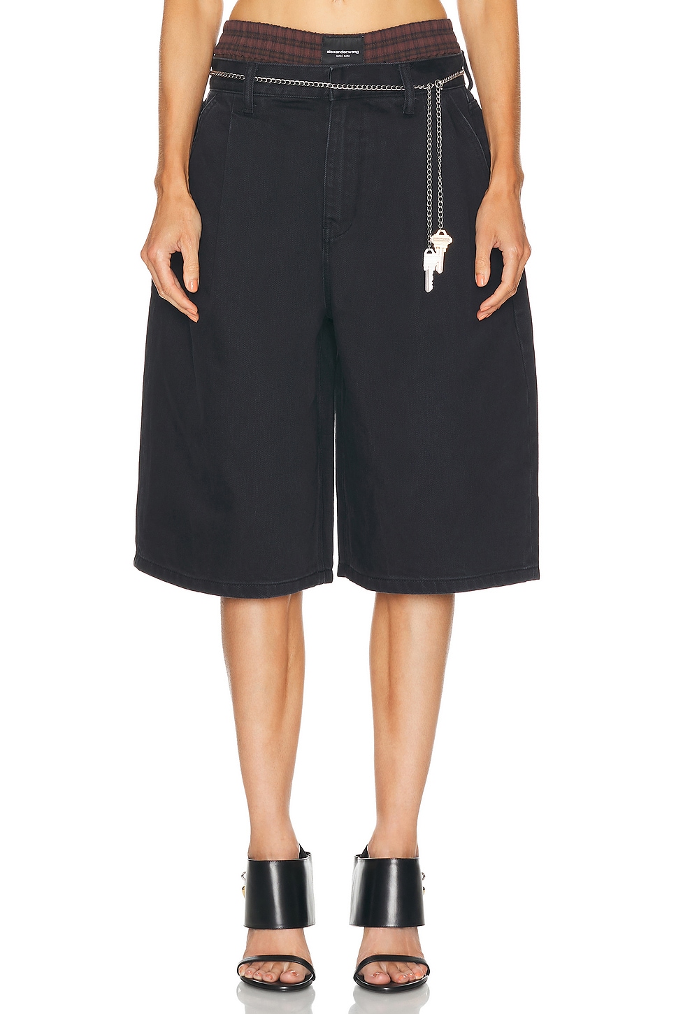 Image 1 of Alexander Wang Prestyled Pleated Short in Faded Black