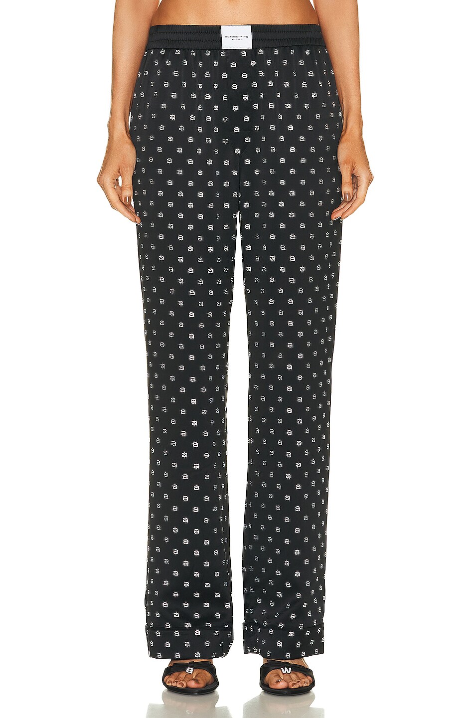 Image 1 of Alexander Wang All Over Hotfix Pajama Pant in Black