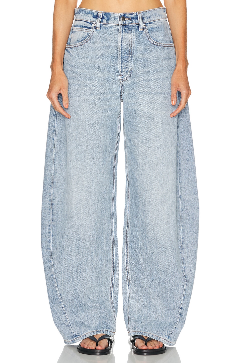 Alexander Wang Mid Rise Jeans With Vintage Bleach Wash In Blue