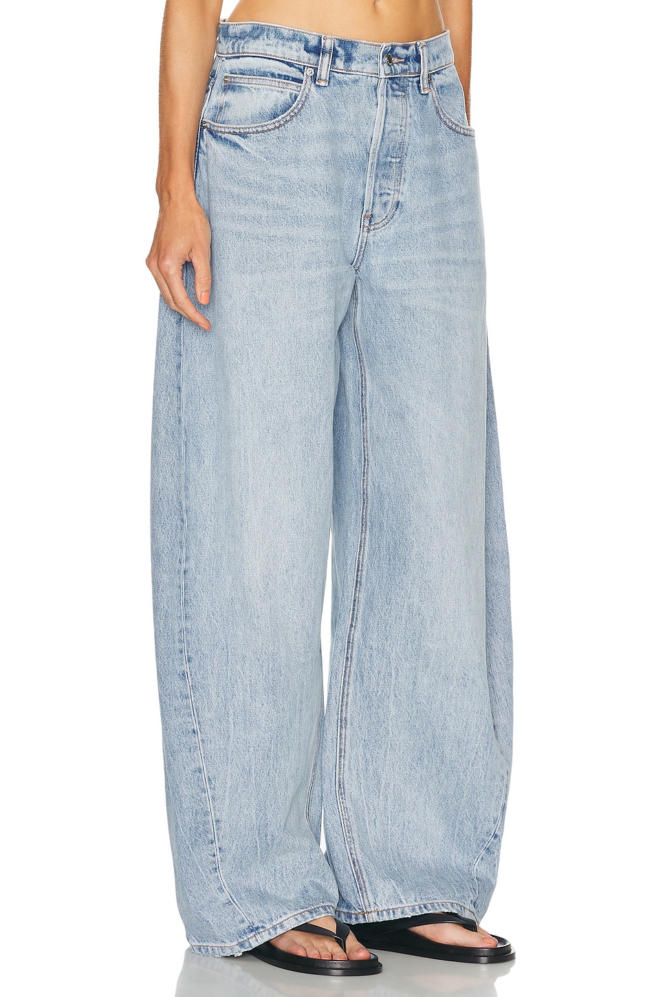 Alexander Wang Mid Rise Jeans With Vintage Bleach Wash In Blue