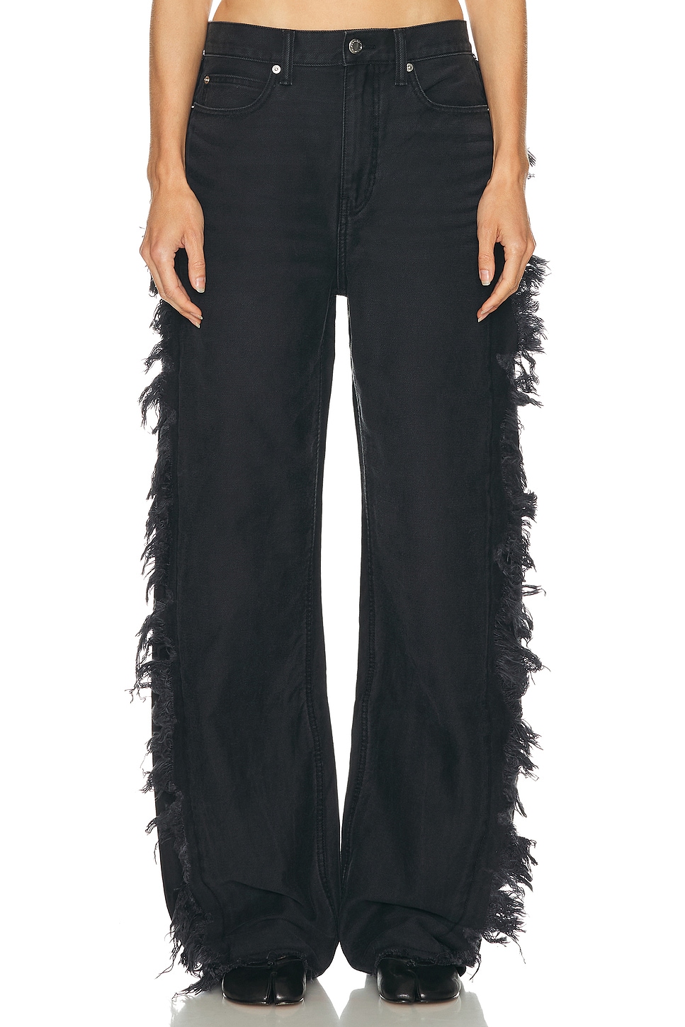 Image 1 of Alexander Wang Float Wide Leg in Faded Black