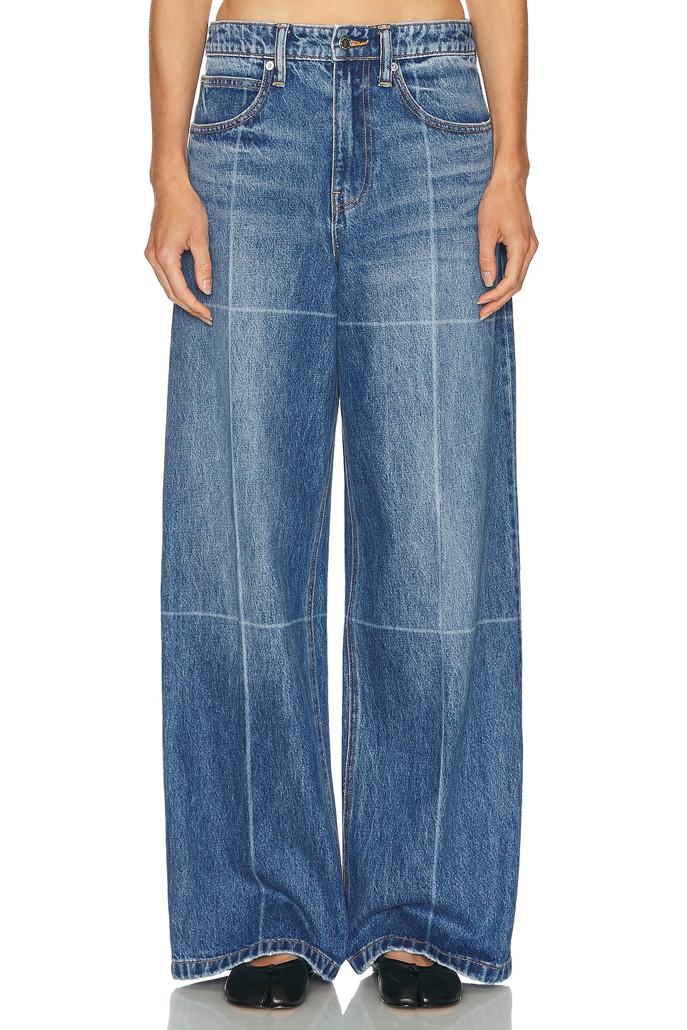 Image 1 of Alexander Wang Straight Leg in Vintage Marbled Blue