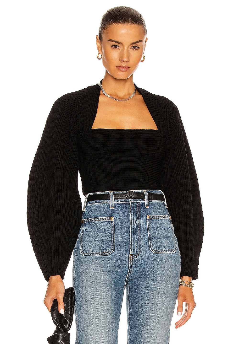 Image 1 of Alexander Wang Shrug Pullover in Black