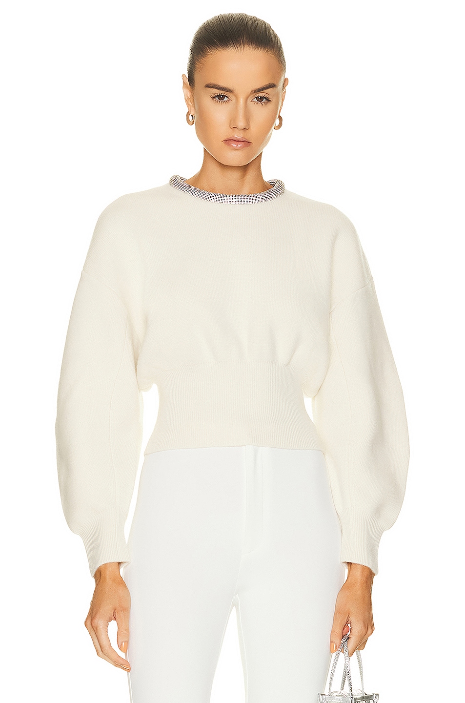 Alexander Wang Zip Up With Rhinestone Drawcord Sweater Sweaters 300046623blk