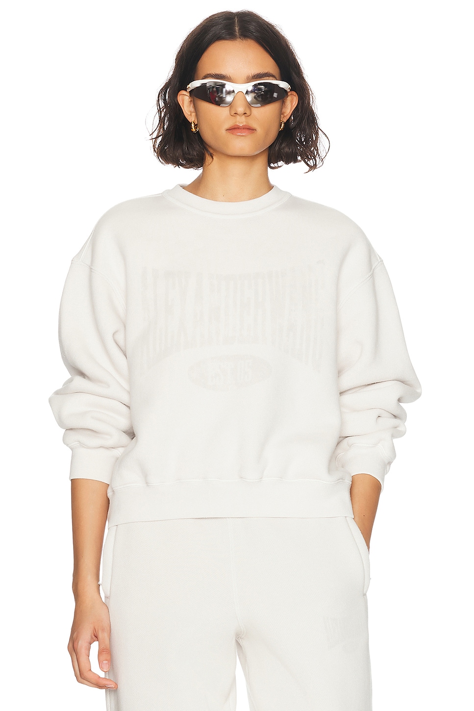 Graphic Crewneck Sweatshirt in White