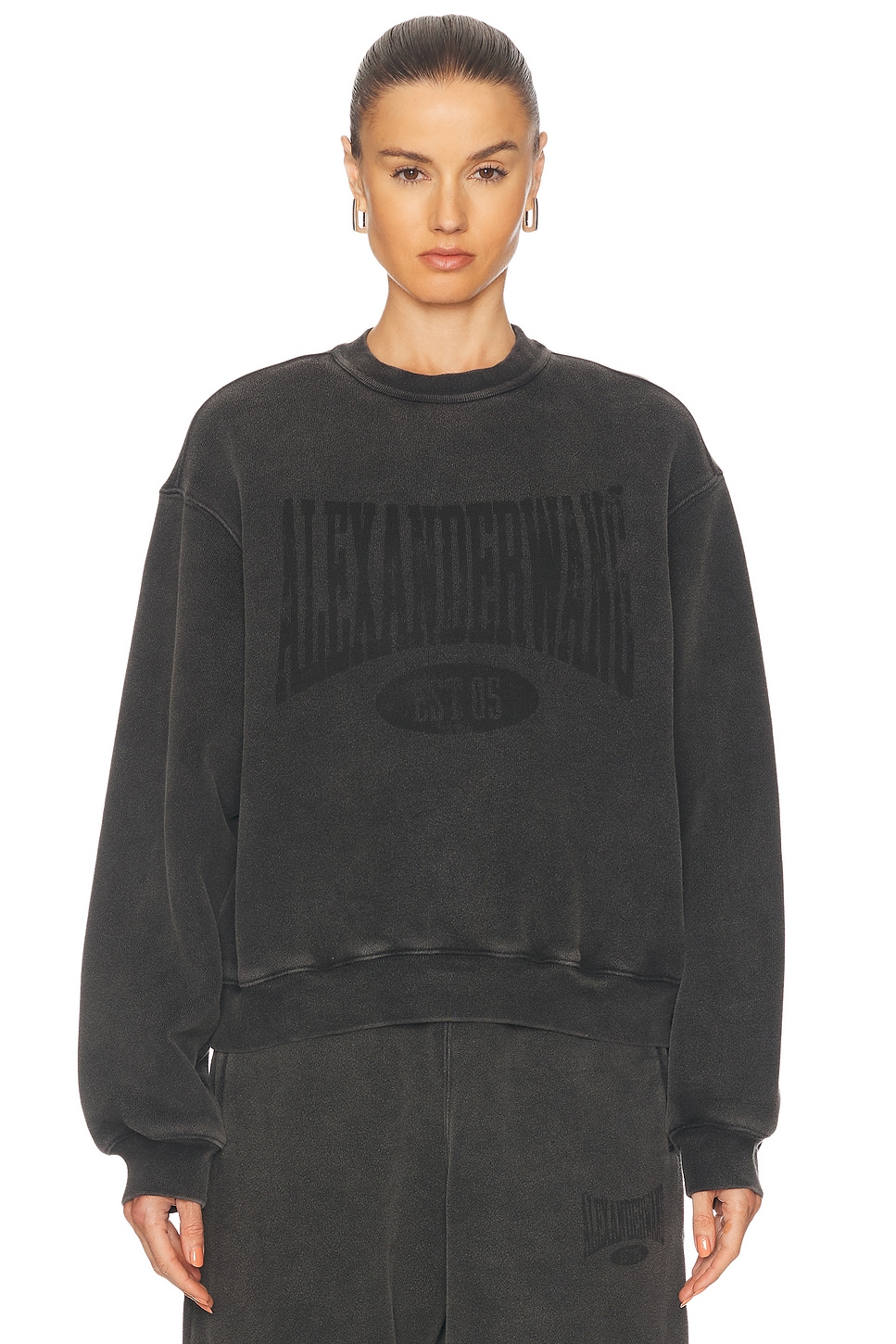 Graphic Crewneck Sweatshirt in Black