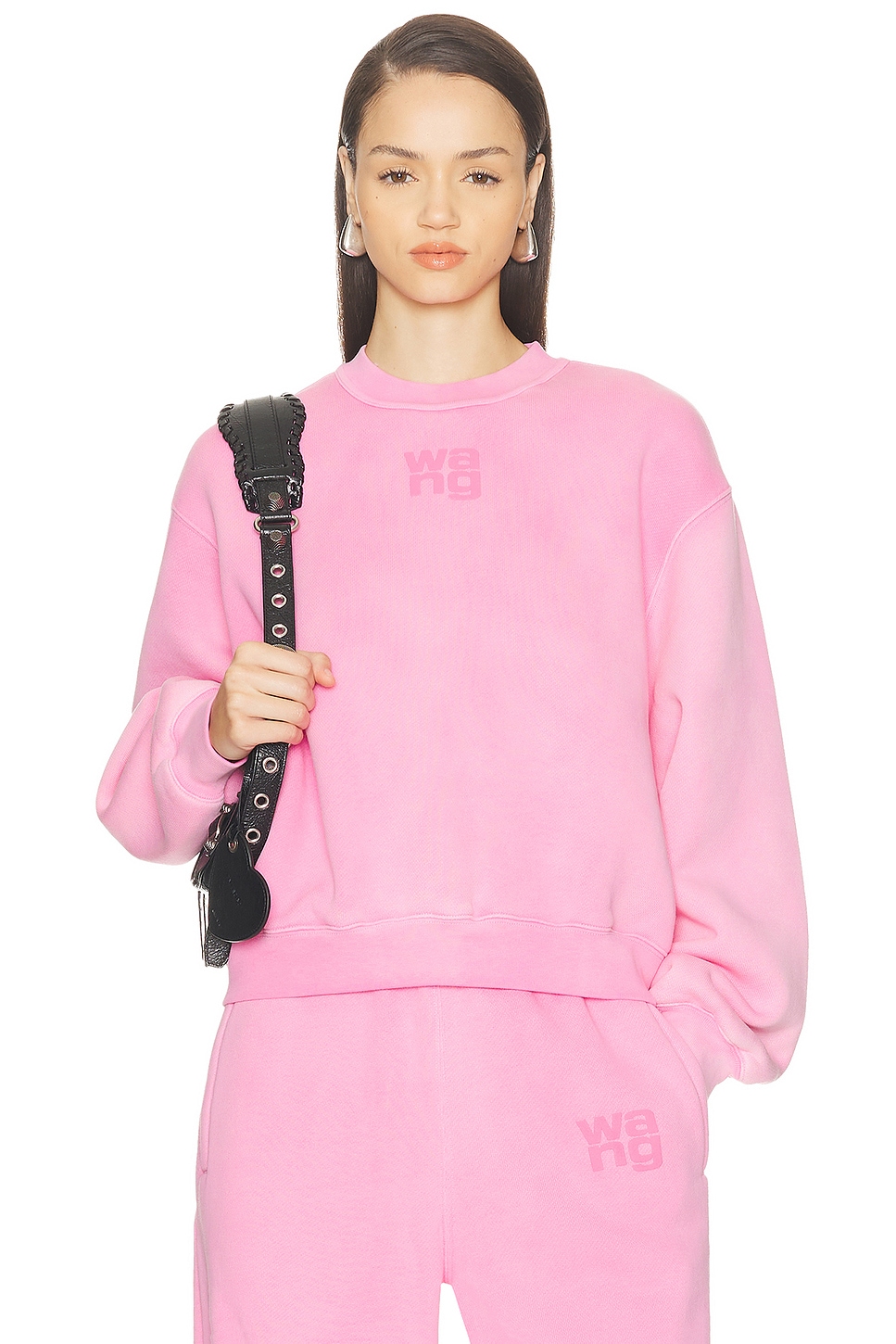 Image 1 of Alexander Wang Essential Terry Crew Sweatshirt in Washed Lotus