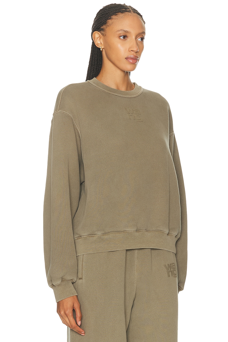 Alexander Wang Essential Terry Crew Sweatshirt In Gray
