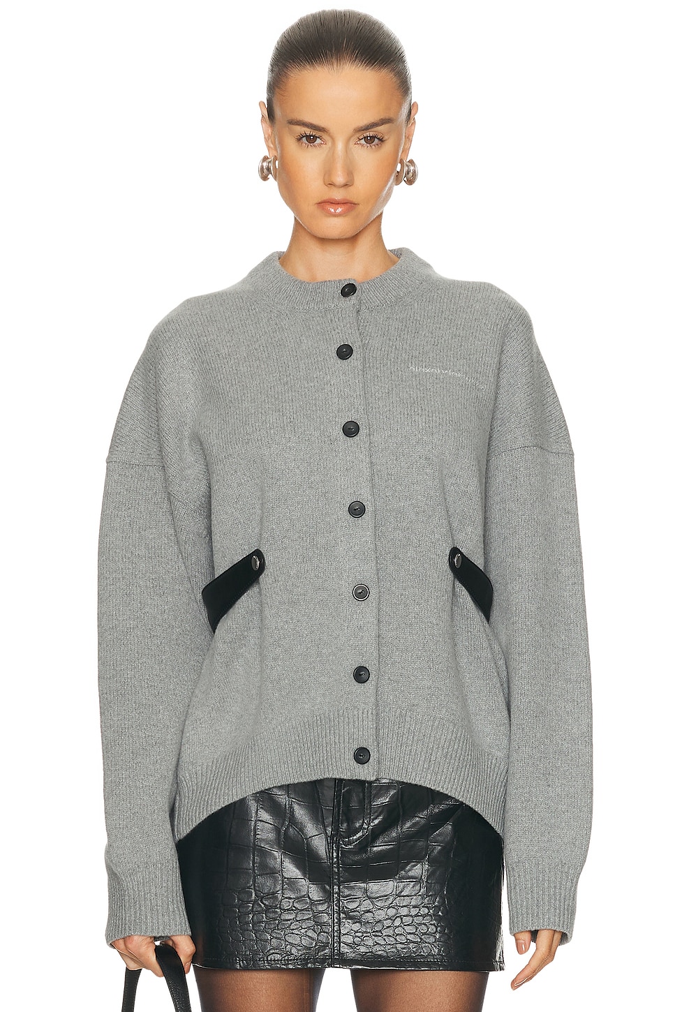 Image 1 of Alexander Wang Cardigan in Heather Grey