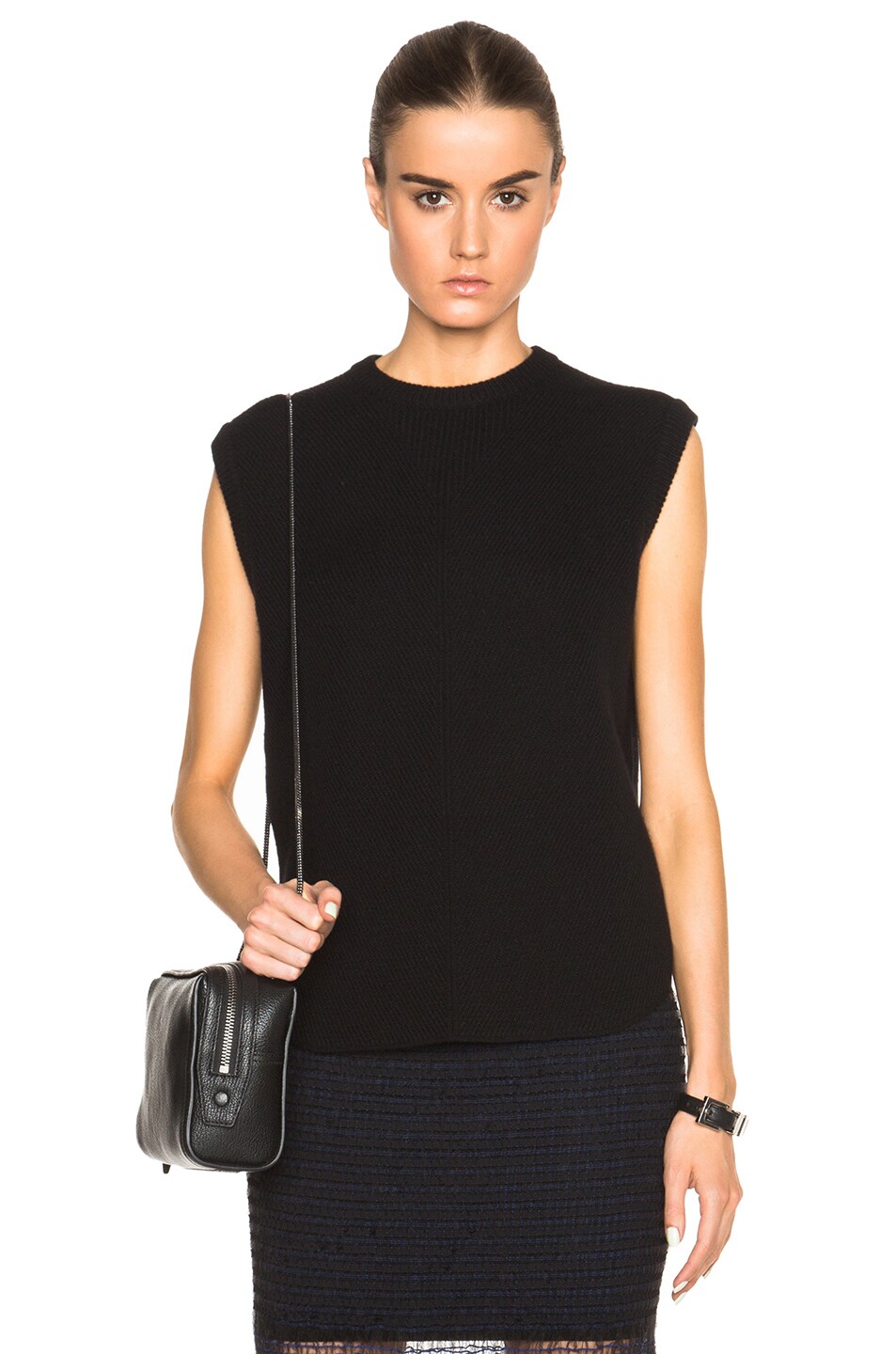 Image 1 of Alexander Wang Oversized Tank with Shirt Tail Hem in Nocturnal