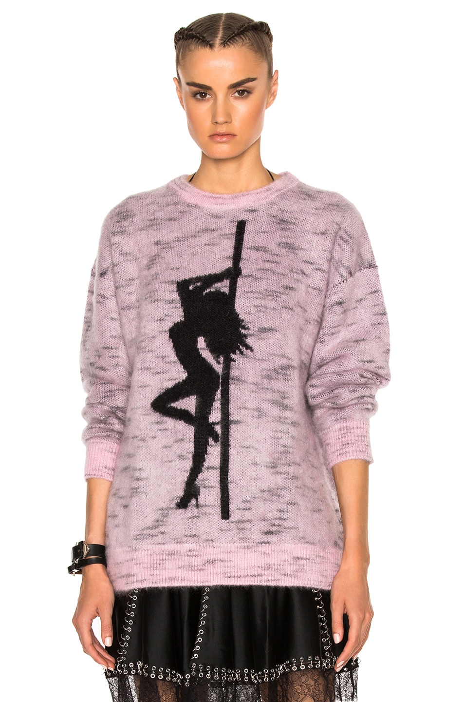 Image 1 of Alexander Wang Jacquard Girl Sweater in Pill Pink