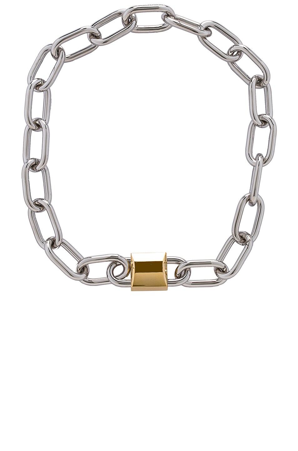 Image 1 of Alexander Wang Double Lock Necklace in Rhodium