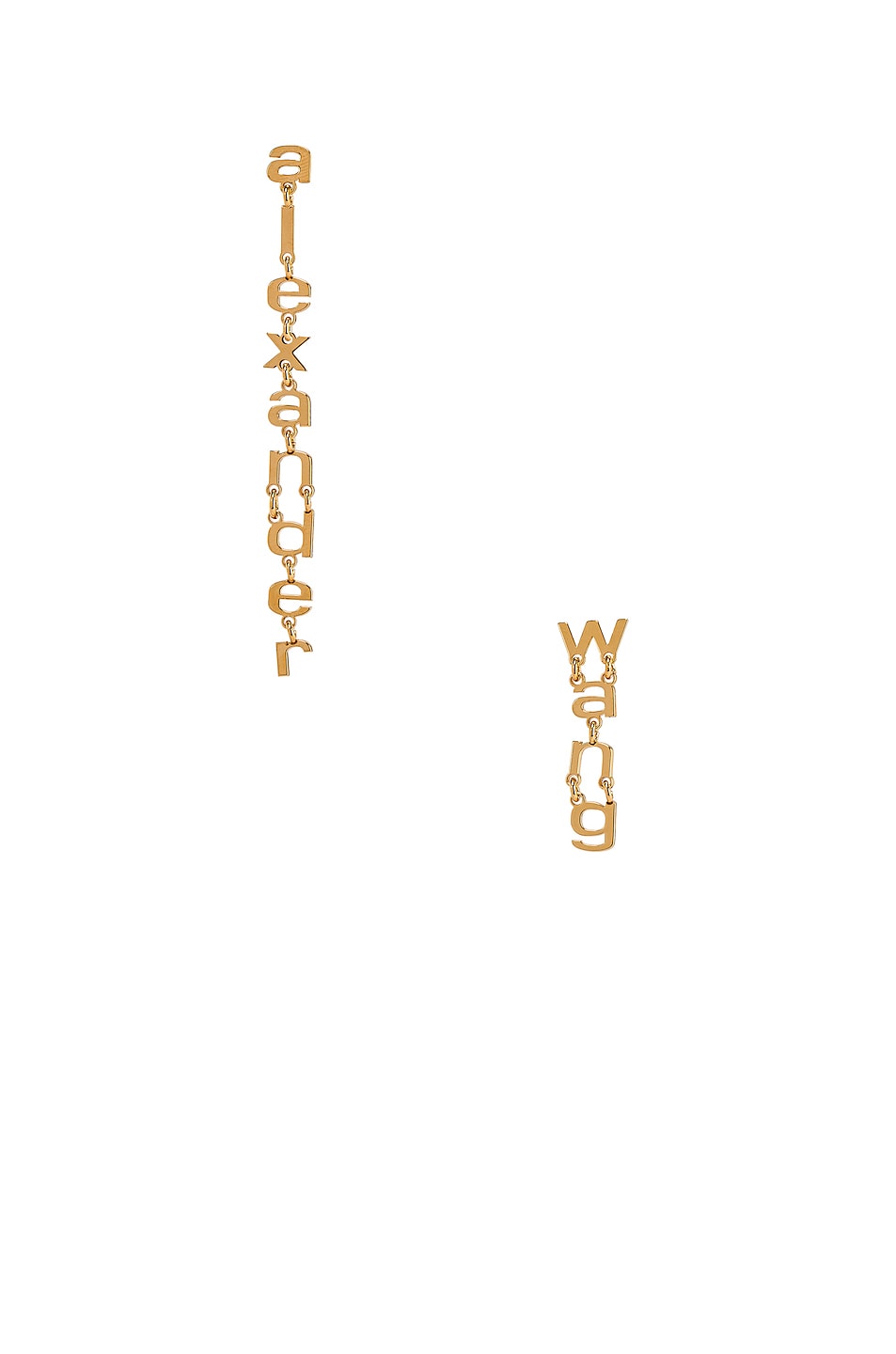 Image 1 of Alexander Wang Small Letter Earrings in Gold