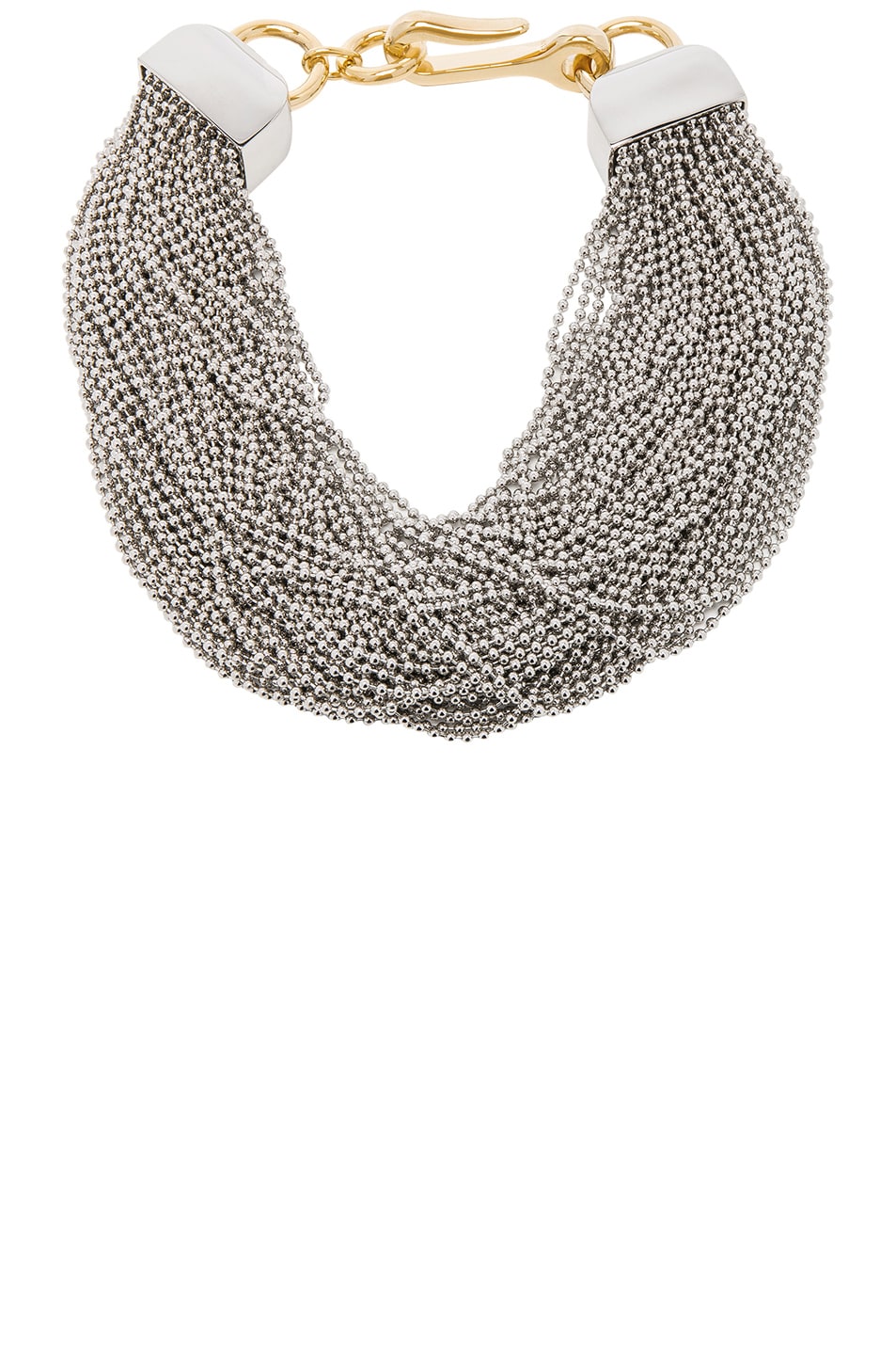 Image 1 of Alexander Wang Ball Chain Necklace in Rhodium & Yellow Gold