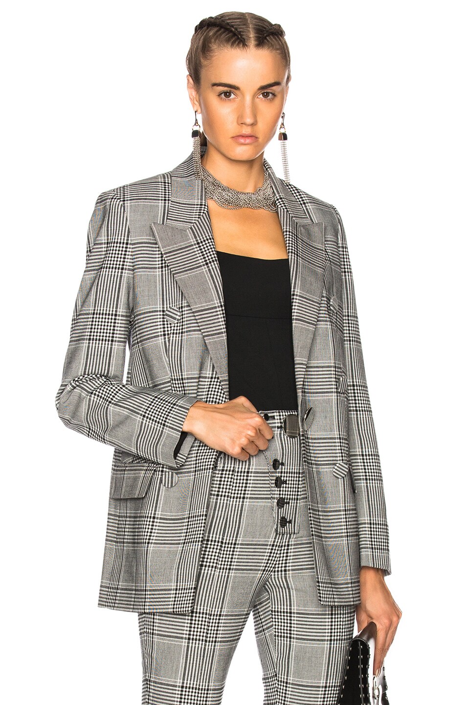 Image 1 of Alexander Wang Single Breasted Blazer in Black & White