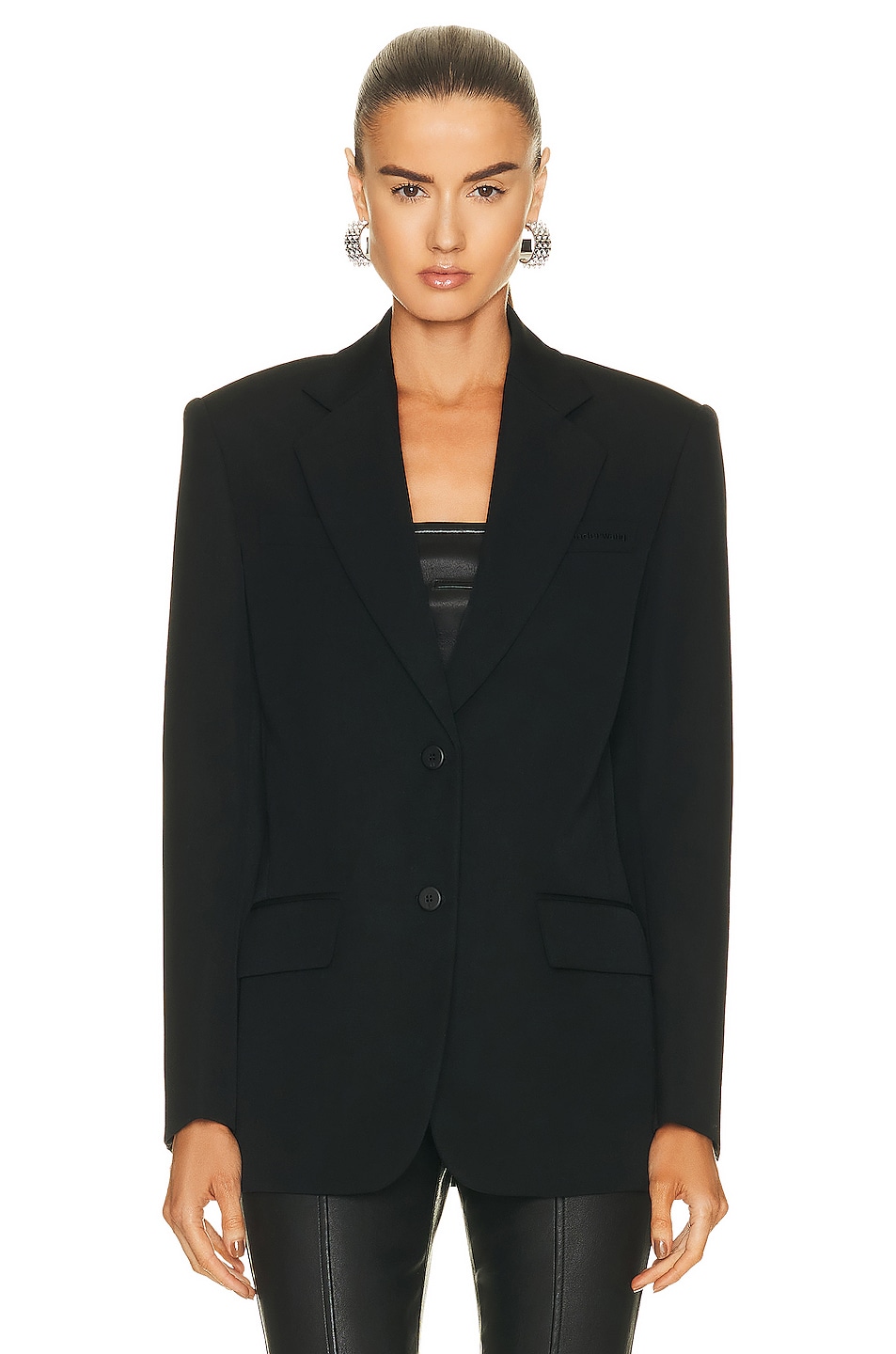 Veste Blazer En Cuir Noir Alexander Wang - Taille 4 - Neuf Avec étiquettes - Prix D'origine 1950$