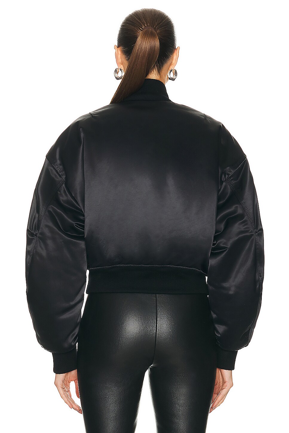 Alexander Wang Printed Denim Bomber Jacket In Nylon Blouson 600043043blu main image 1