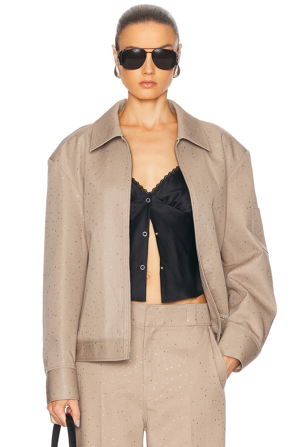 Image 1 of Alexander Wang Boxy Workwear Jacket in Khaki