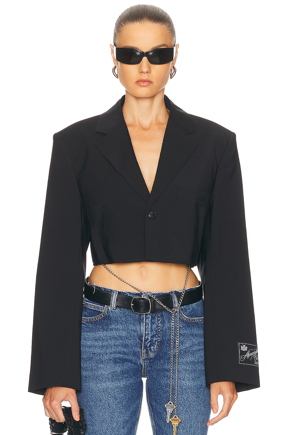 Alexander Wang Cropped Blazer In Black