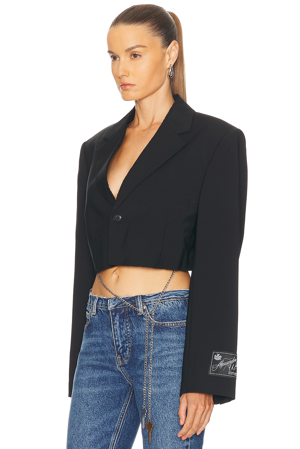 Alexander Wang Cropped Blazer In Black