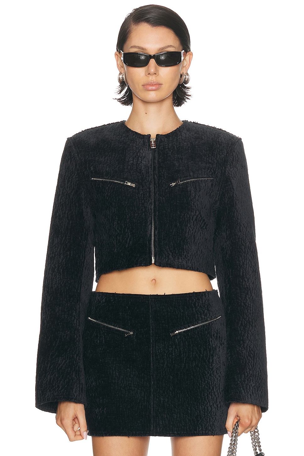 Image 1 of Alexander Wang Cropped Boxy Jacket in Black