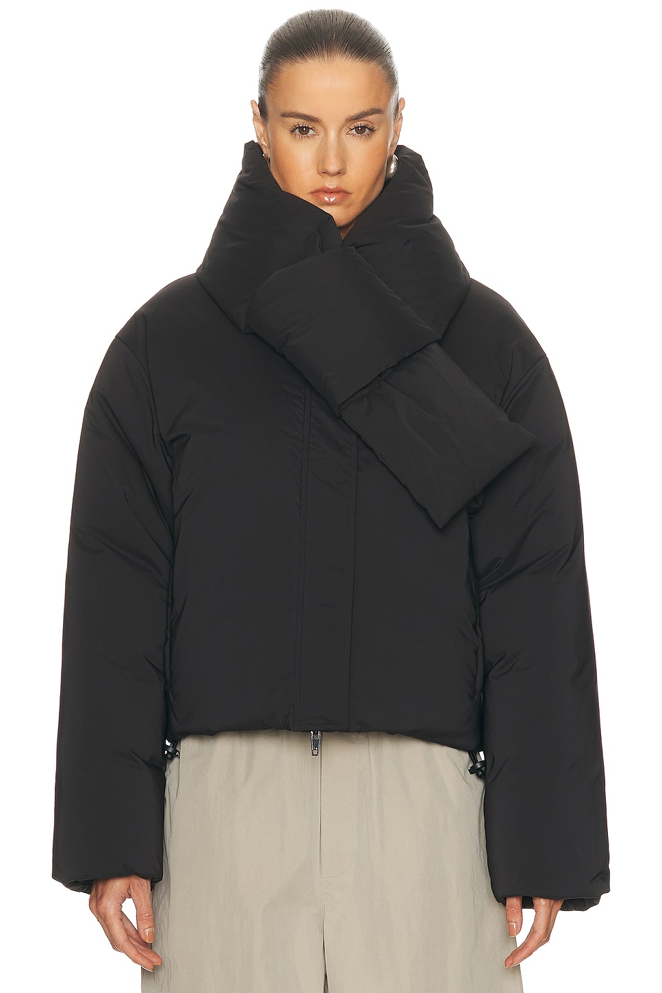 Image 1 of Alexander Wang Cropped Puffer Jacket in Black