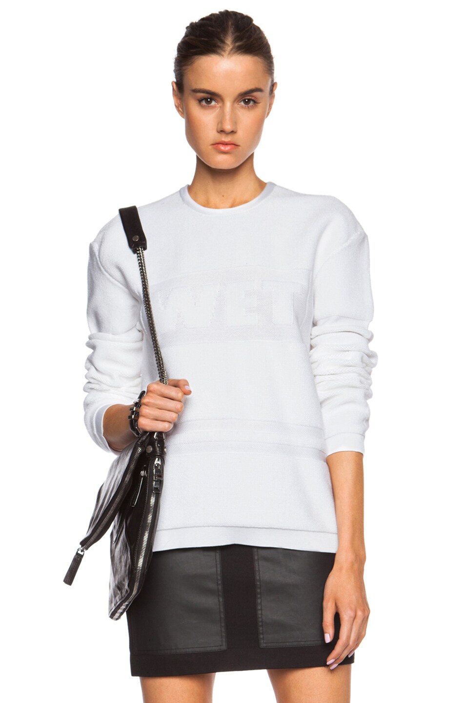 Image 1 of Alexander Wang Wet Cotton Towel Pullover in Bleach