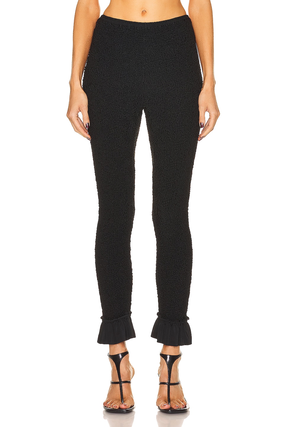 Image 1 of Alexander Wang High Waisted Smocked Pant in Black