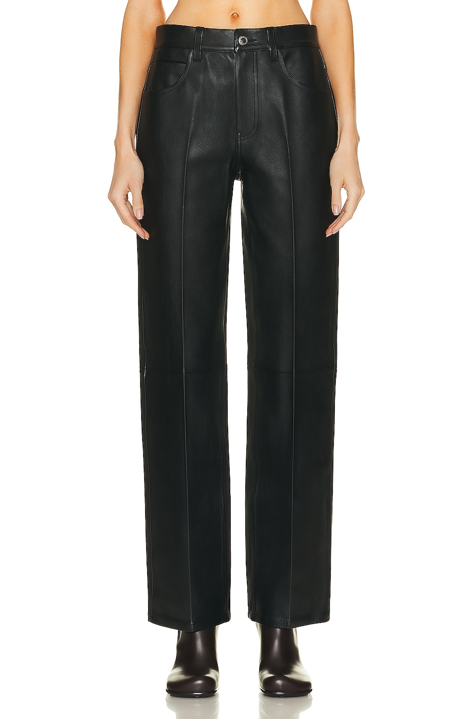 Image 1 of Alexander Wang Mid Rise Relaxed Straight Pant in Black