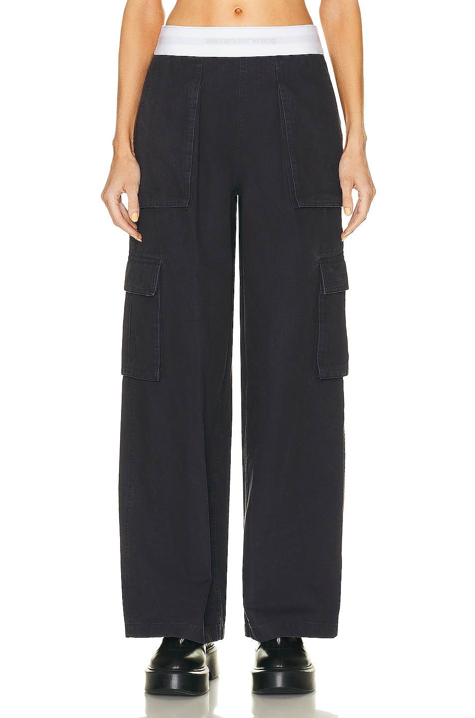 Image 1 of Alexander Wang Cargo Pant in Black Ice