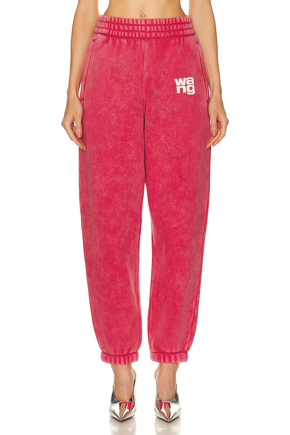 Image 1 of Alexander Wang Essentials Terry Classic Sweatpant in Soft Cherry