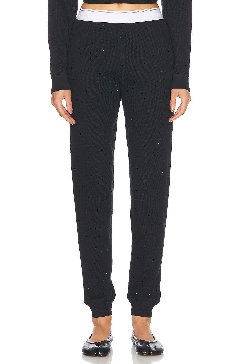 Image 1 of Alexander Wang Waffle Jogger Pant in Black