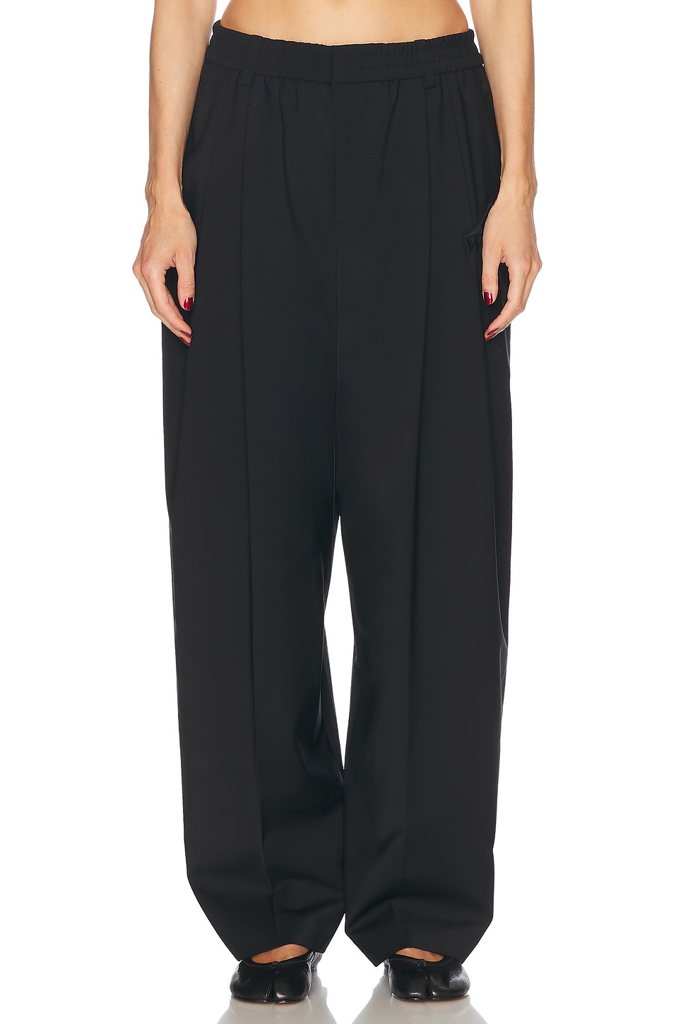 Elasticated Sartorial Pant in Black