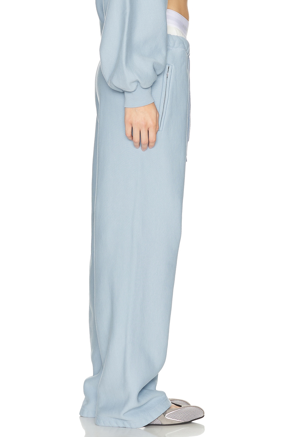 Alexander Wang Wide Leg Sweatpant In Blue
