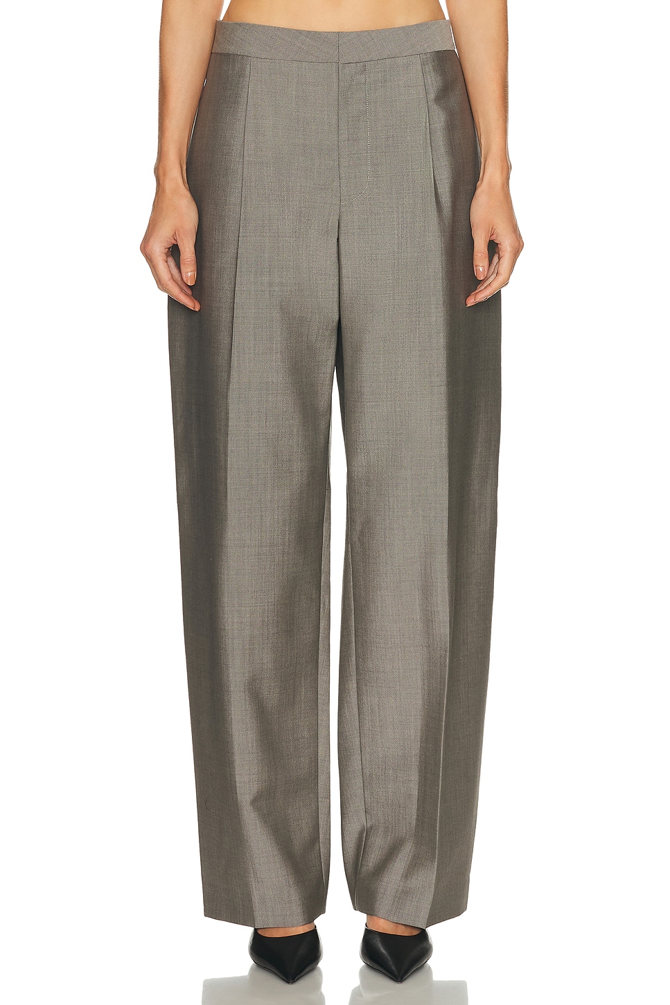 Image 1 of Alexander Wang Mid Rise Tailored Pant in Mink Melange