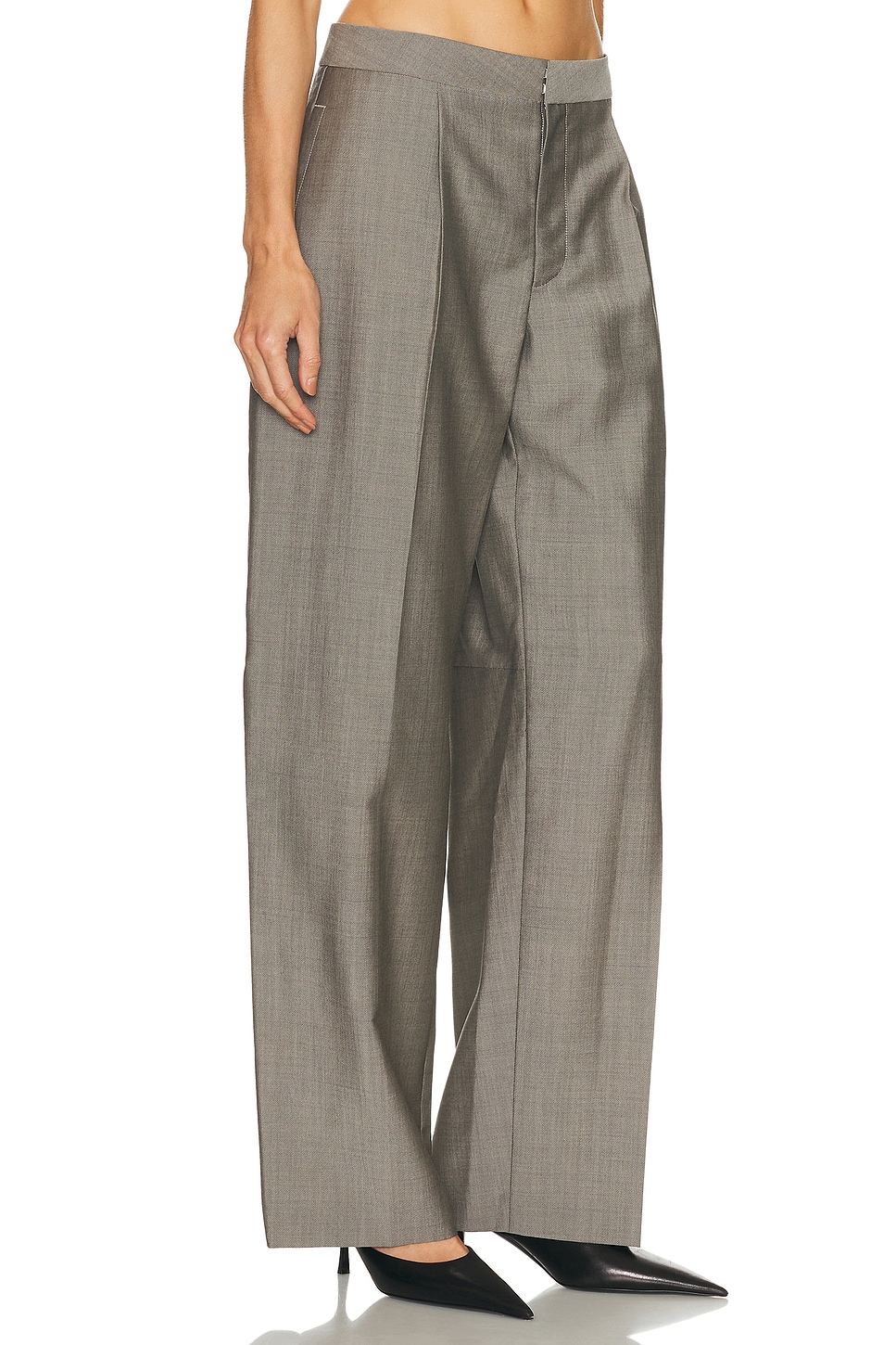 Alexander Wang Mid Rise Tailored Pant In Gray