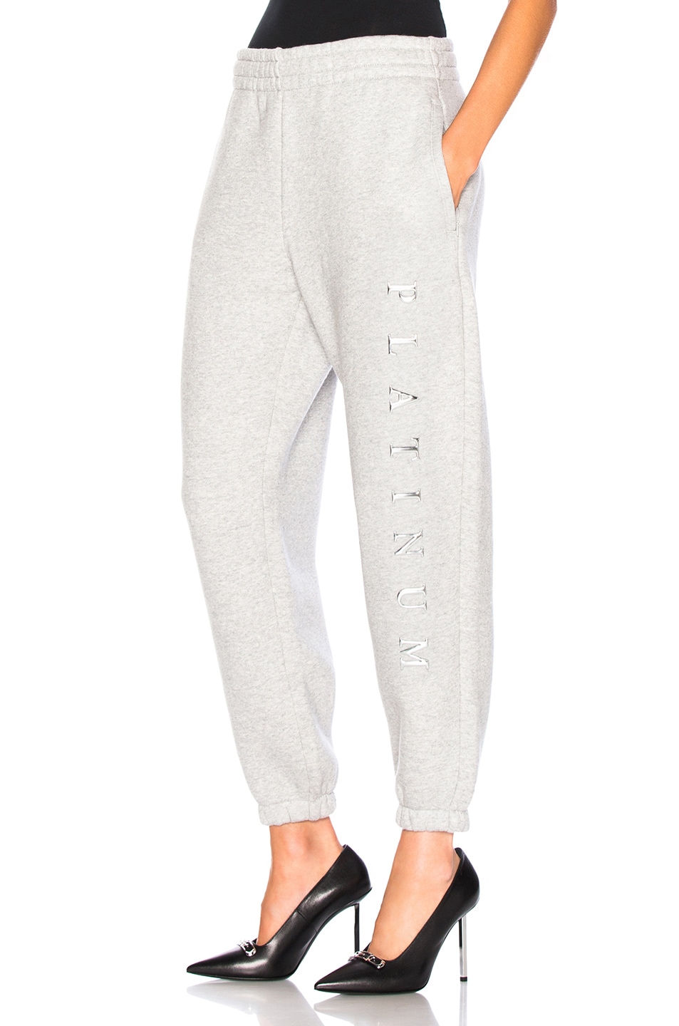 Image 1 of Alexander Wang Chrome Decal Sweatpants in Grey
