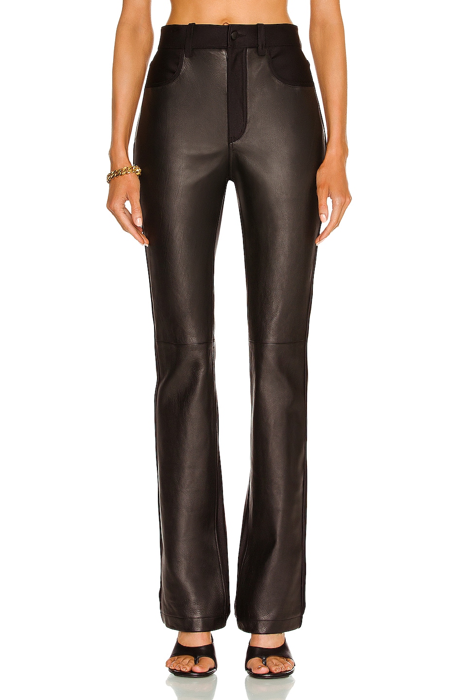 Image 1 of Alexander Wang High Waisted Bodycon Leather Pant in Black