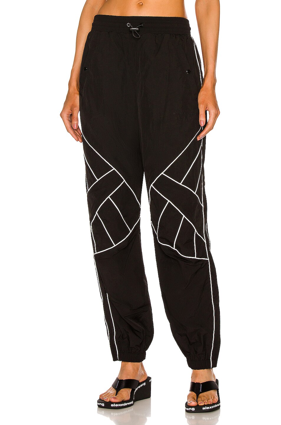 Image 1 of Alexander Wang Piped Track Pant in Black
