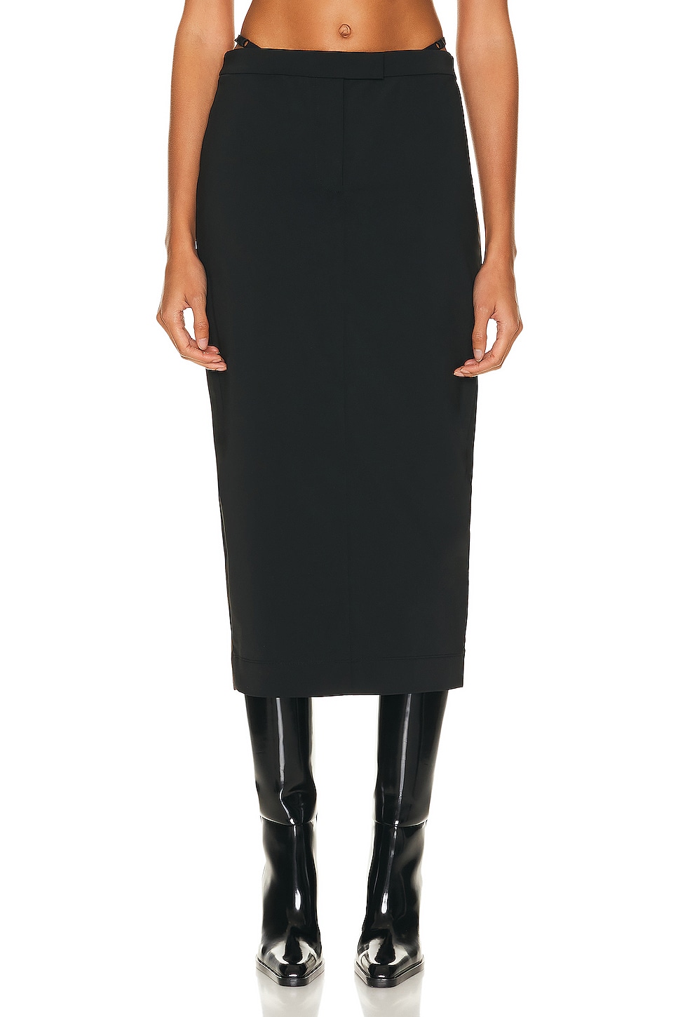 Image 1 of Alexander Wang Fitted G String Long Skirt in Black