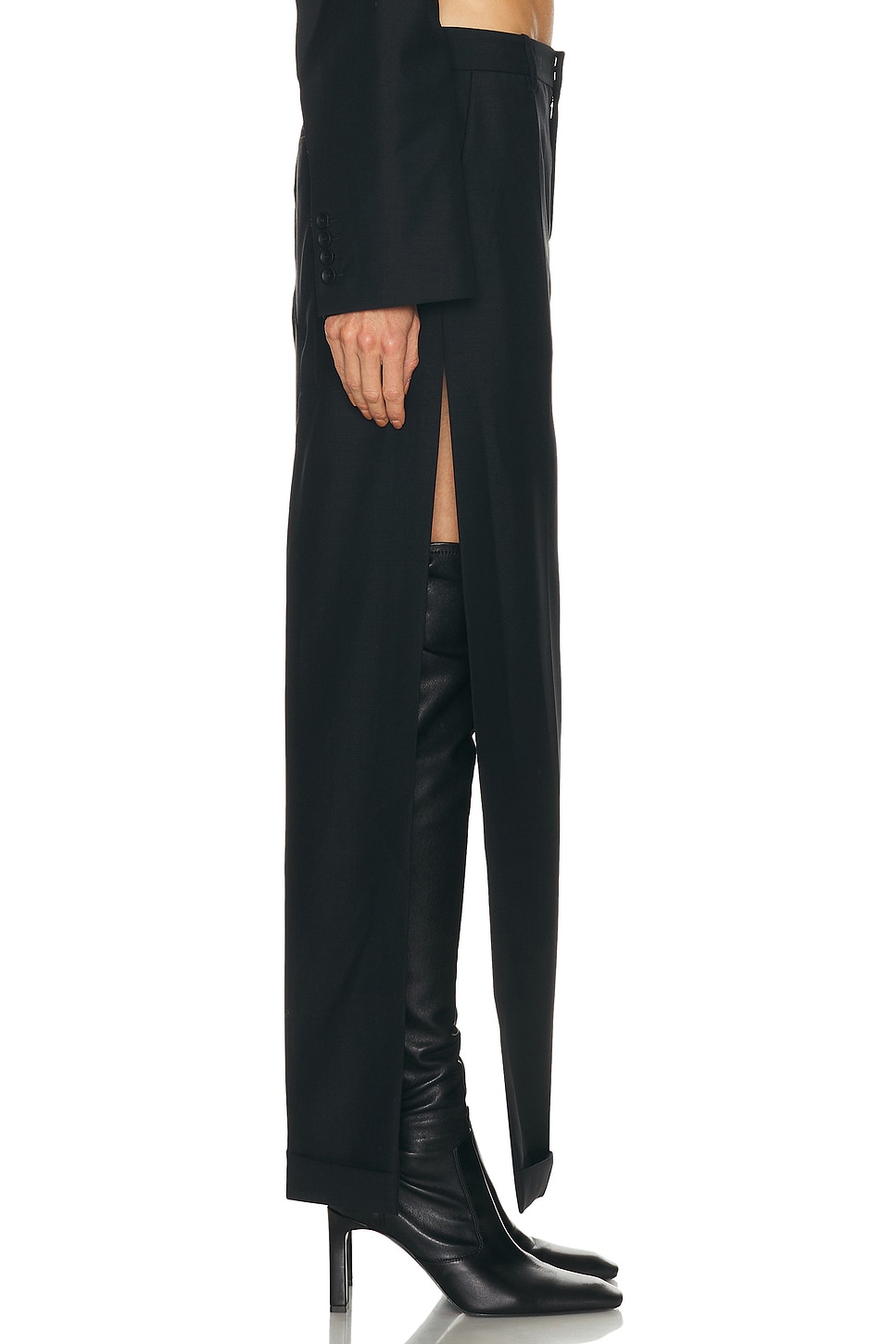 Alexander Wang Mid Rise Tailored Maxi Skirt In Black